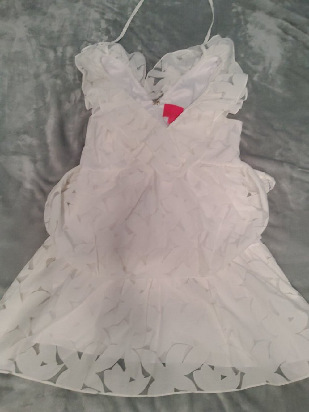 Lilly Pulitzer White Textured Dress Size 10 Sleeveless Fit Flare Resort Wedding